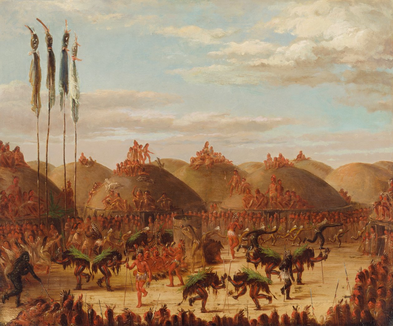 Härkätanssi, Mandan O-kee-pa -seremonia, 1832. tekijältä George Catlin