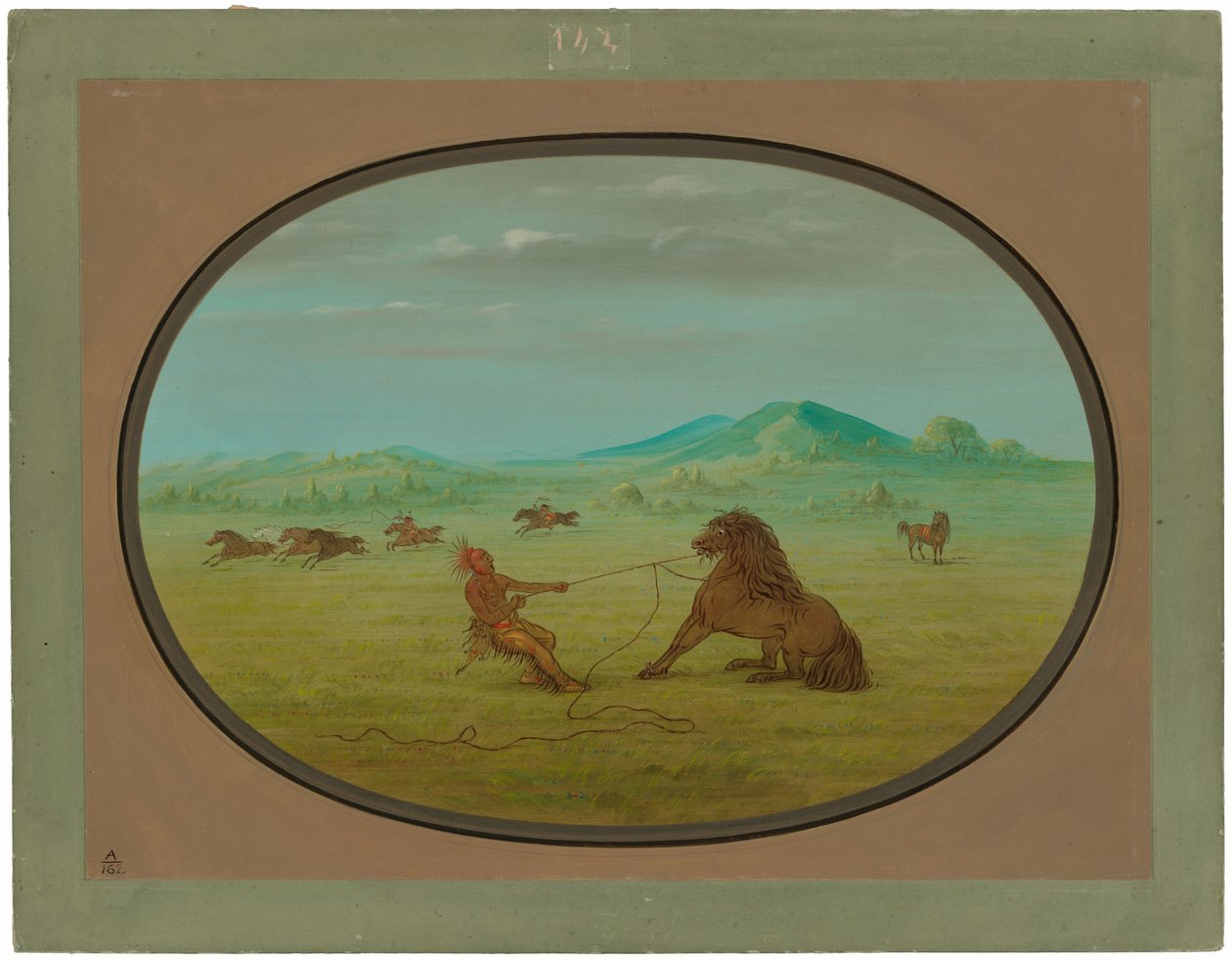 Villihevosten pyydystäminen - Pawnee tekijältä George Catlin
