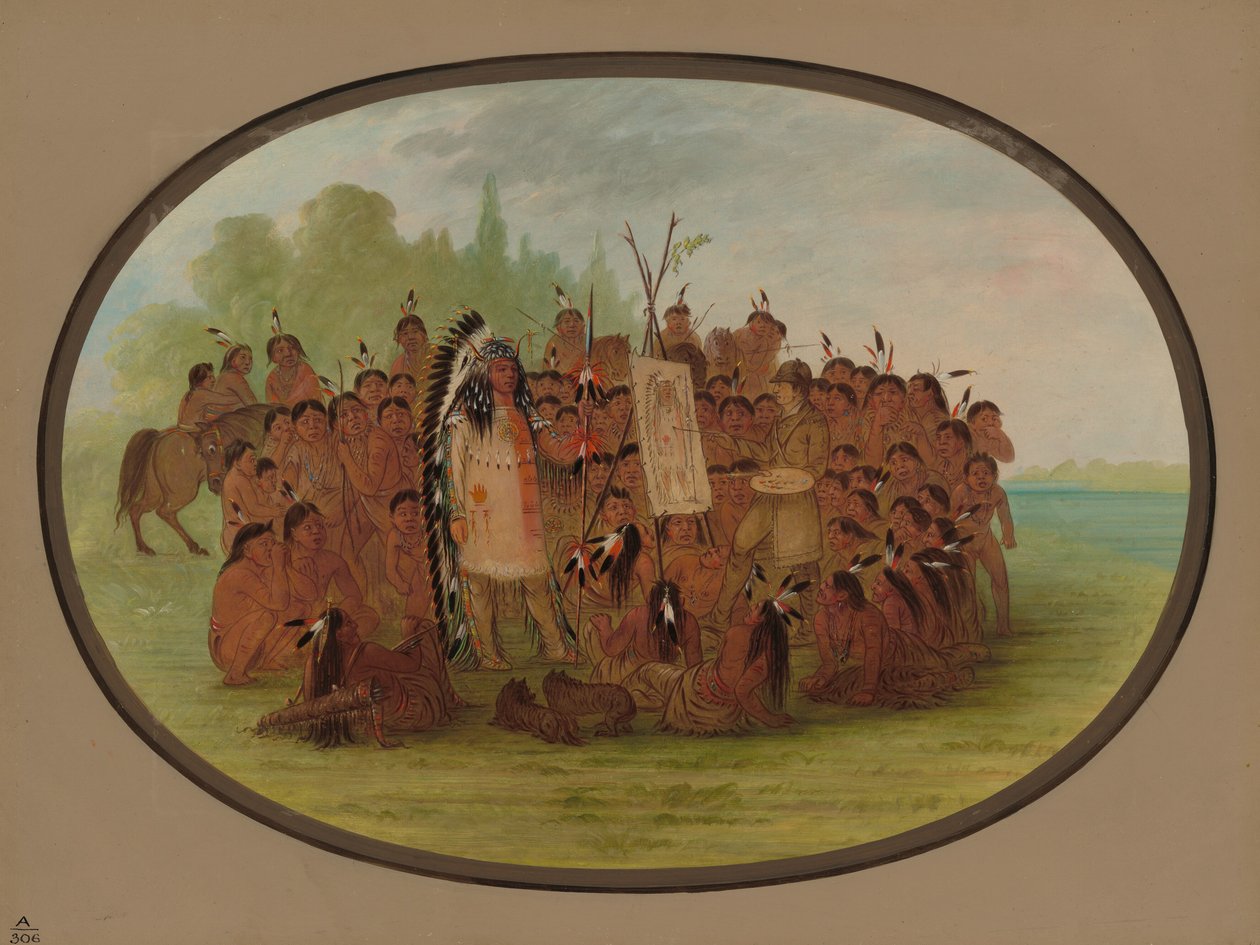 Catlin maalaa muotokuvan Mah-to-toh-pasta - Mandan, 18611869. tekijältä George Catlin