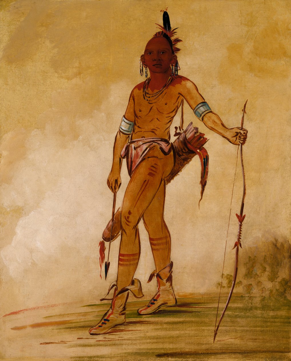 Cáh-he-ga-shín-ga, pieni päällikkö, 1834. tekijältä George Catlin
