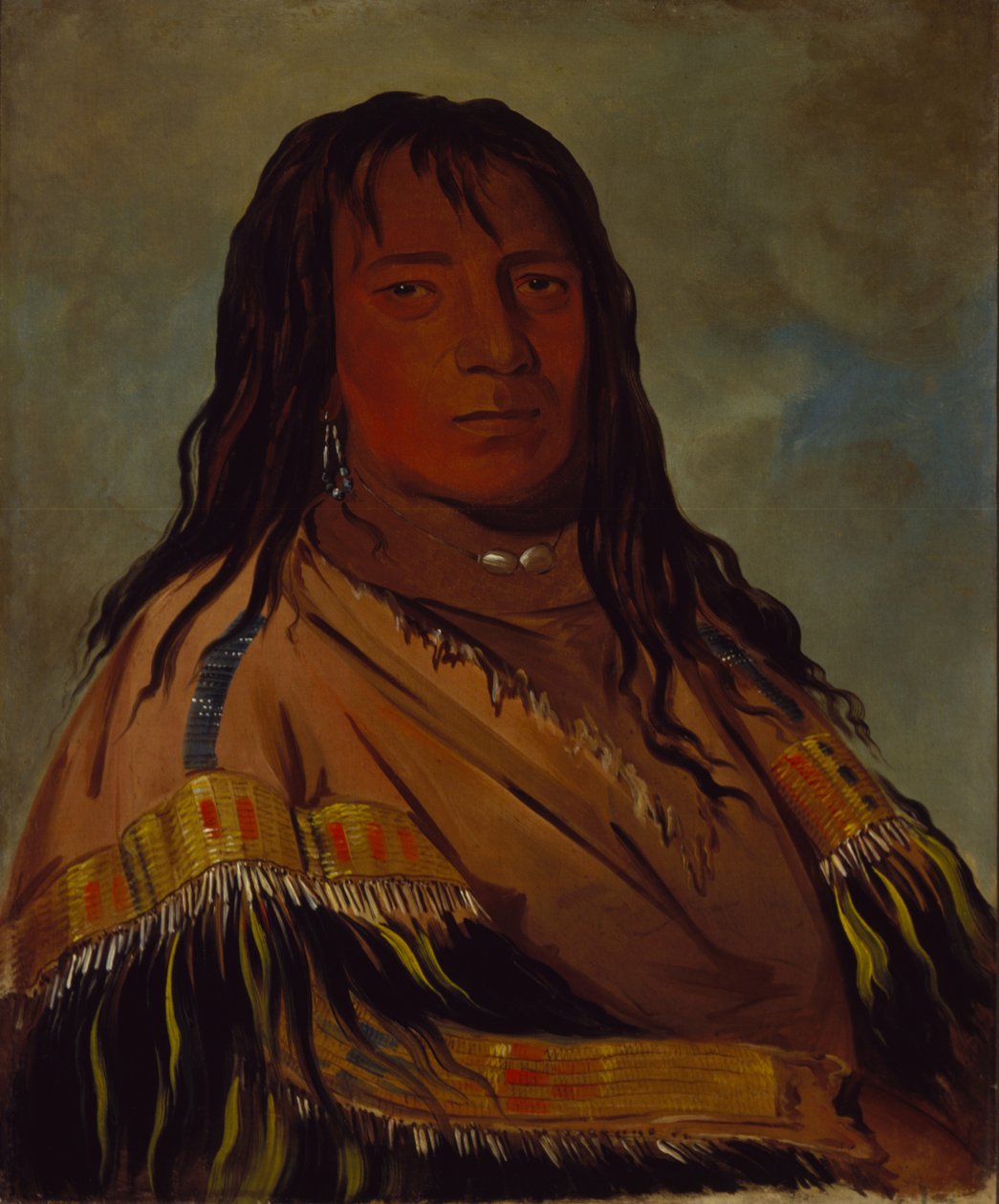 Chá-tee-wah-née-che, No Heart, Wah-ne-watch-to-nee-nah-yhtymän päällikkö. tekijältä George Catlin