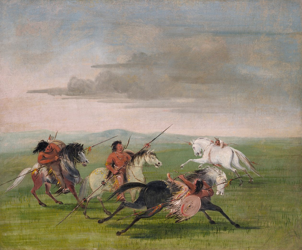 Komanssien hevosmiestaitoja, 1834-35 tekijältä George Catlin