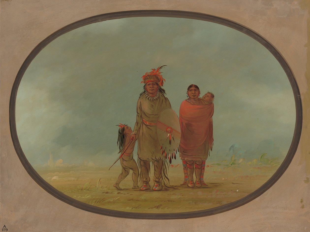 Kuparipäällikkö, hänen vaimonsa ja lapsensa, 18551869. tekijältä George Catlin