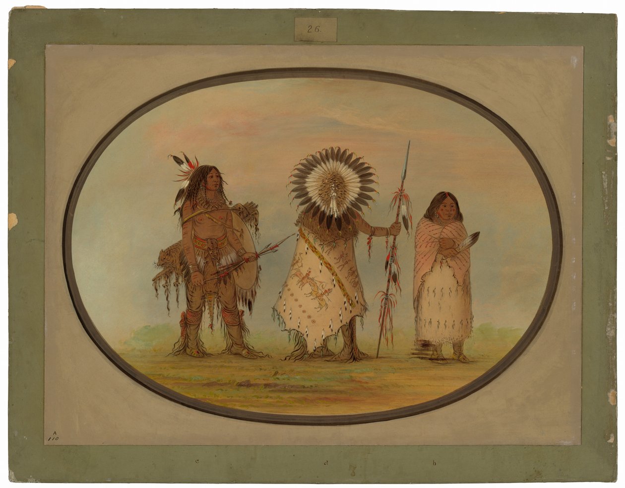 Varispäällikkö, hänen vaimonsa ja soturi tekijältä George Catlin