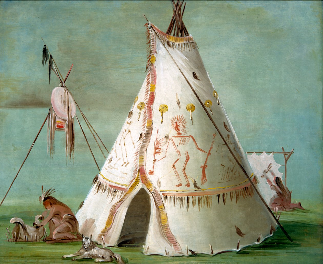 Crow Lodge of Twenty-five Buffalo Skins, 1832-1833. tekijältä George Catlin