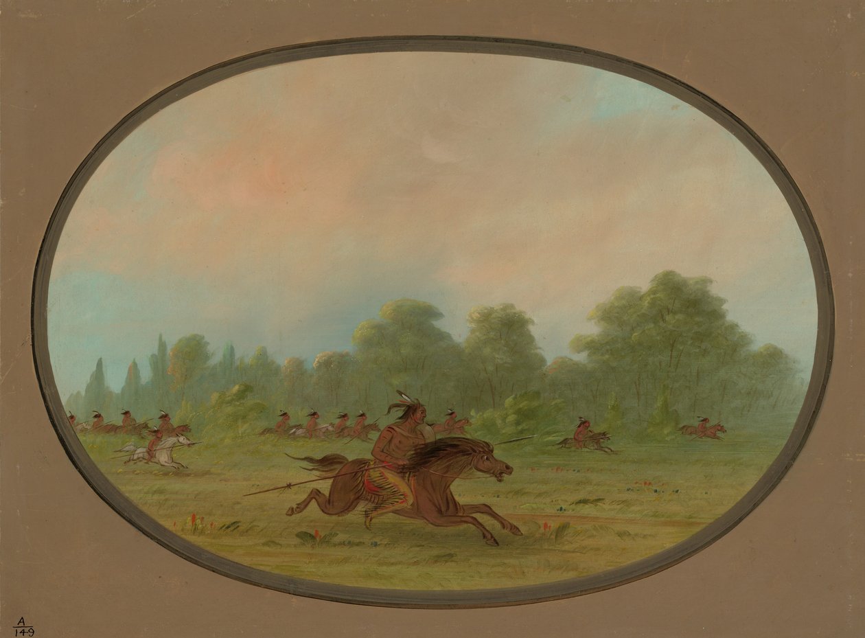 Comanche-sotapuolueen defile, 18611869. tekijältä George Catlin