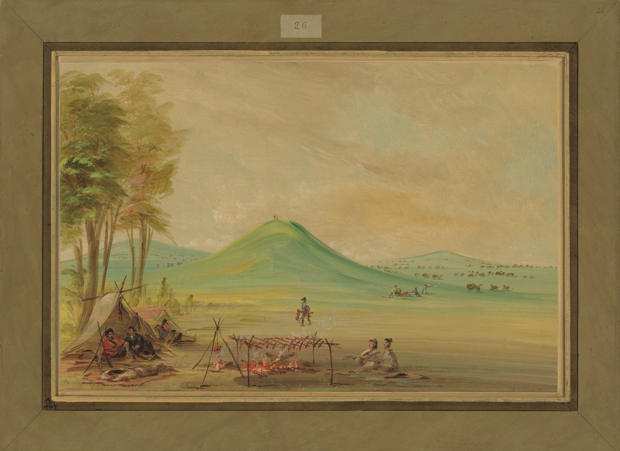 Retkikunta leiriytyi Texasin preerialle, huhtikuu 1686, 1847-48 tekijältä George Catlin