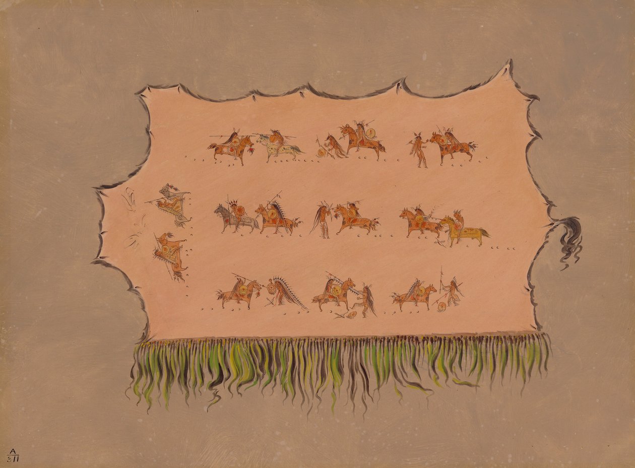 Faksimile Chief Four Miesten kaapusta - Mandan, 18611869. tekijältä George Catlin