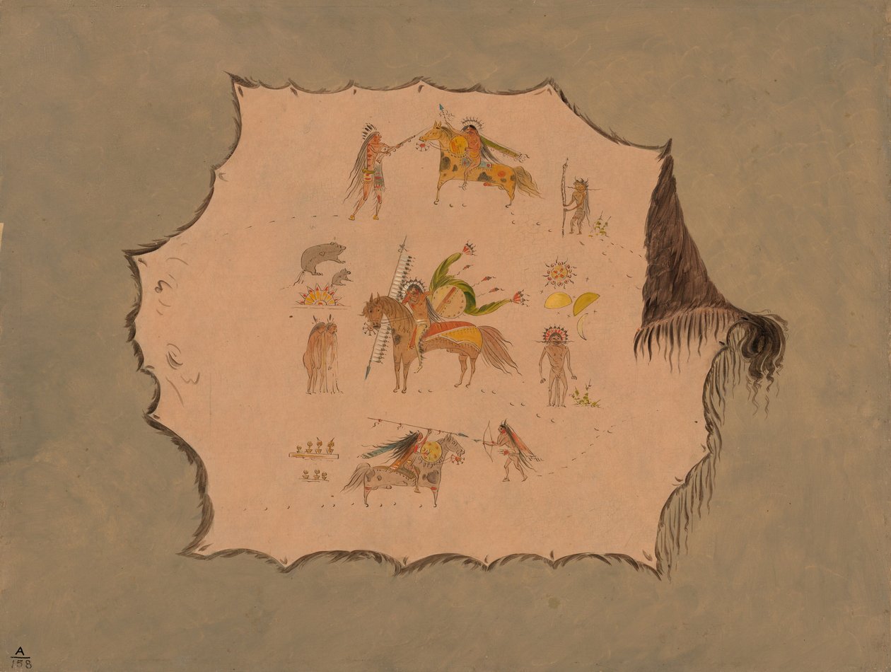 Faksimile pawnee-lääkärin kaapusta upeilla ammattimaisilla malleilla, 18611869. tekijältä George Catlin