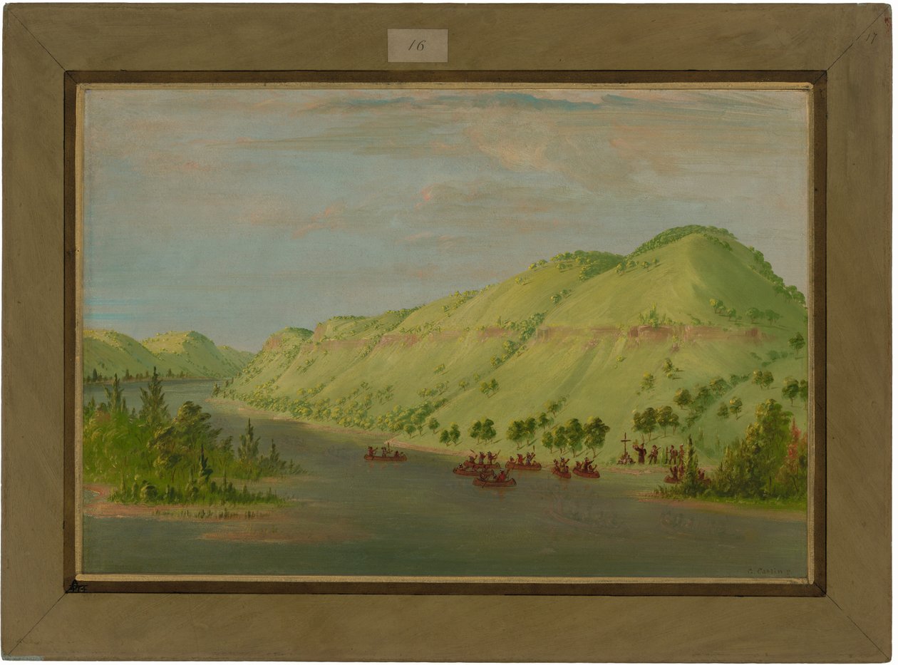 Isä Hennepin lähtee Mississippistä liittyäkseen La Salleen. 8. toukokuuta 1680 tekijältä George Catlin