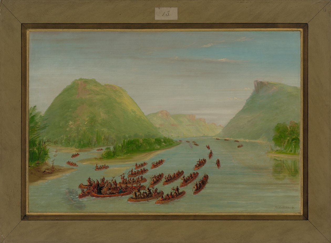 Isä Hennepin ja kaksi toveria joutuivat siuuxista vangiksi, huhtikuu 1680, 1847-48 tekijältä George Catlin