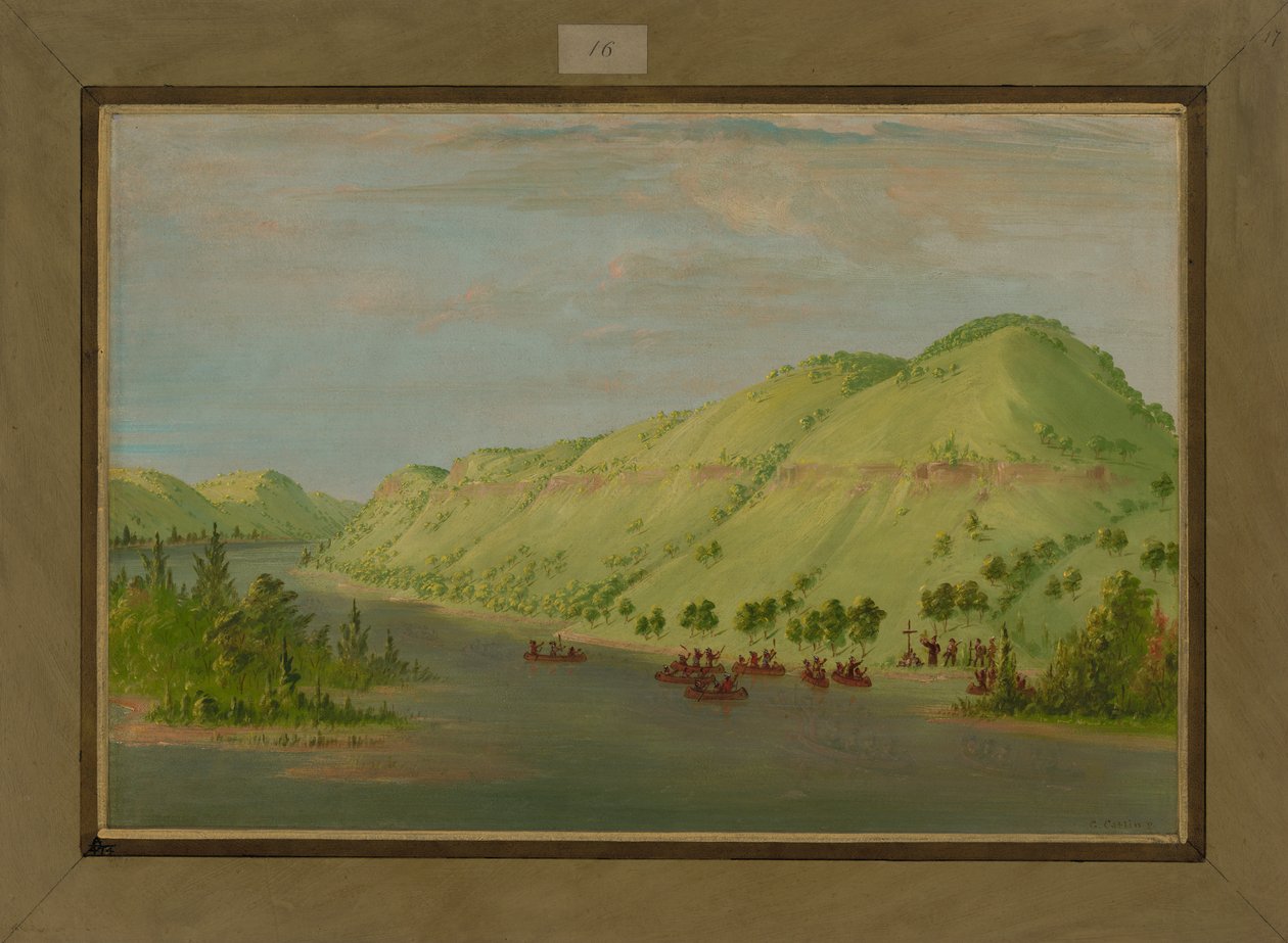 Isä Hennepin lähtee Mississippistä liittyäkseen la Salleen, 8. toukokuuta 1680, 1847-48 tekijältä George Catlin