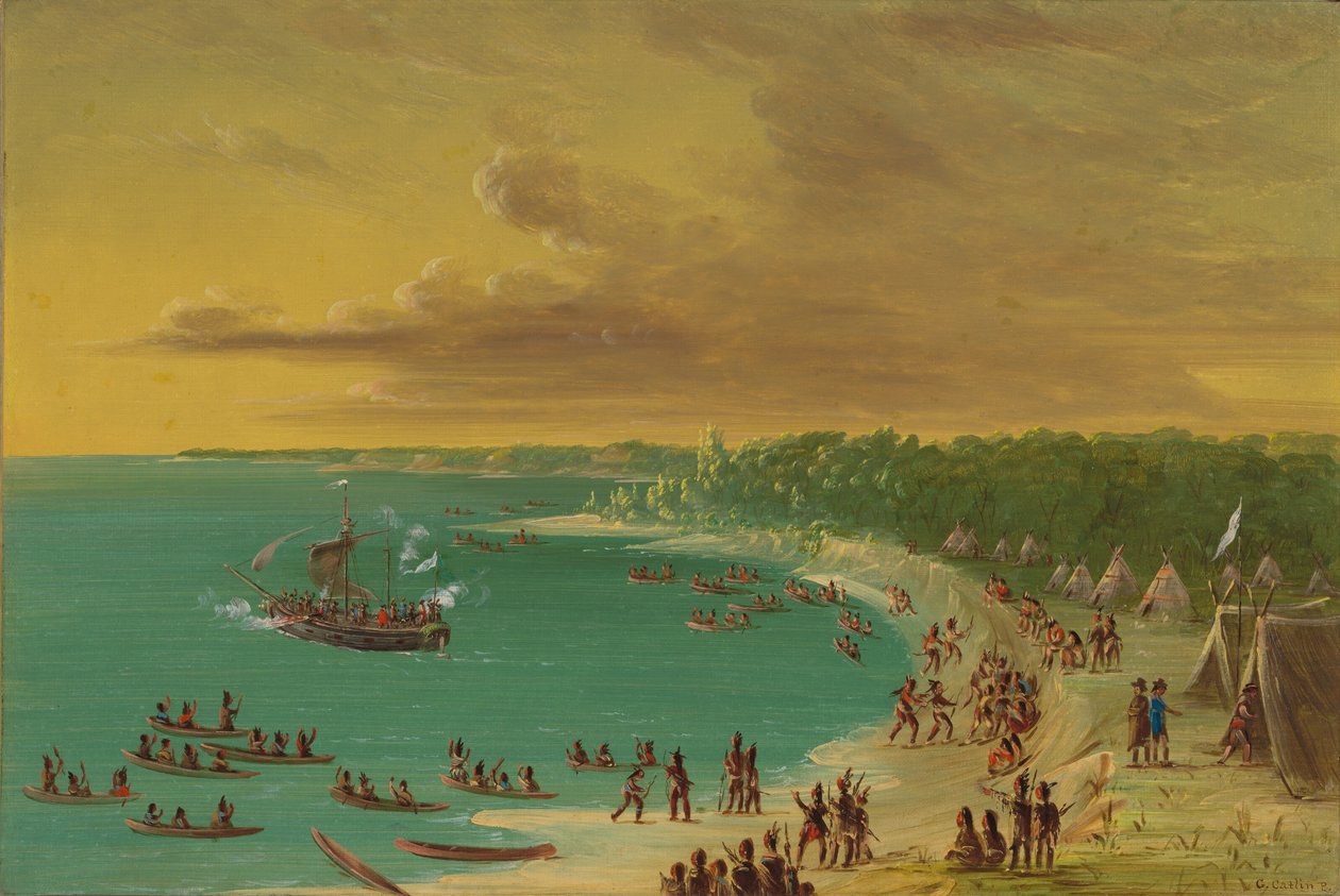 Griffinin ensimmäinen purjehdus Erie-järvellä. 7. elokuuta 1679, 18471848. tekijältä George Catlin