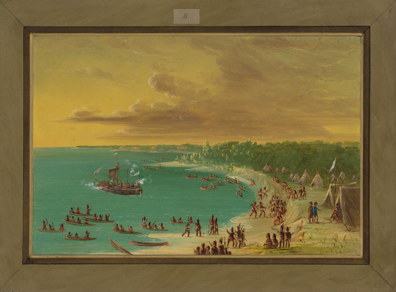 Griffinin ensimmäinen purjehdus Erie-järvellä, 7. elokuuta 1679, 1847-48 tekijältä George Catlin