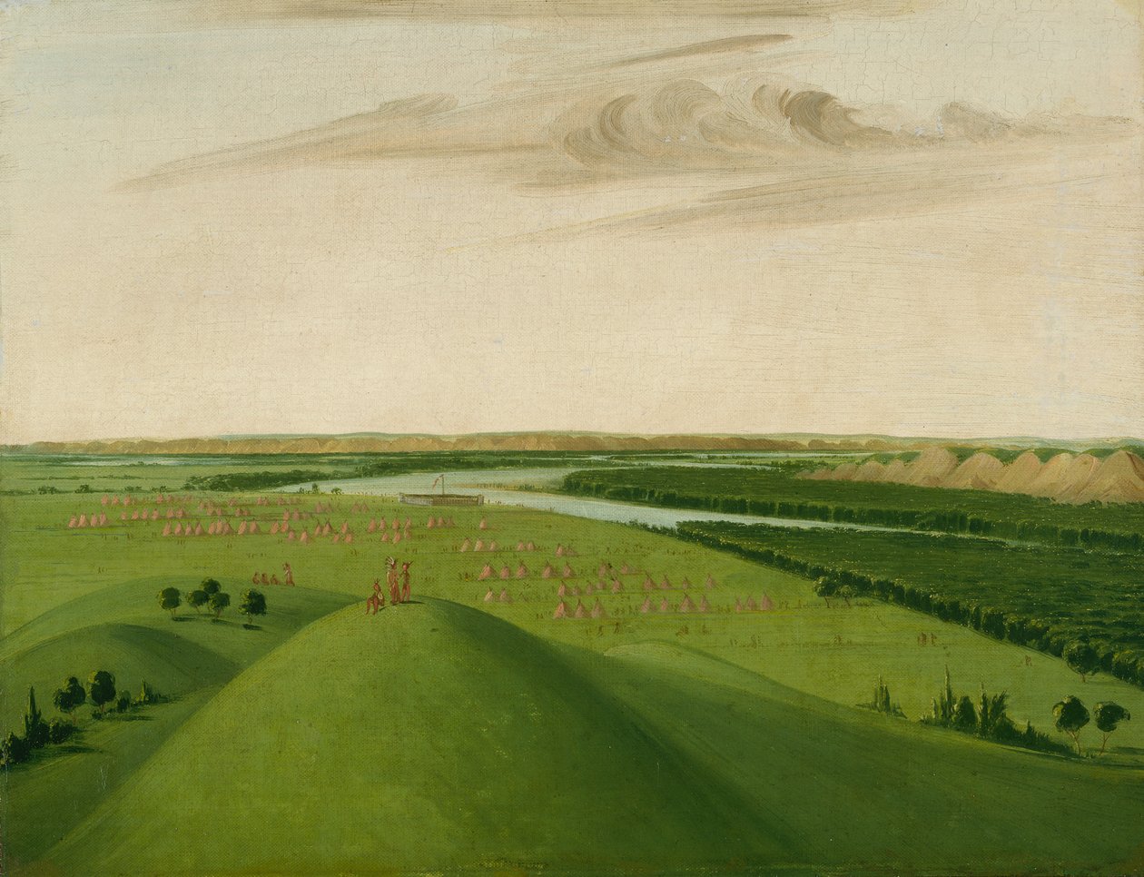 Fort Union, Yellowstone-joen suu, 2000 mailia St. Louisin yläpuolella, 1832. tekijältä George Catlin