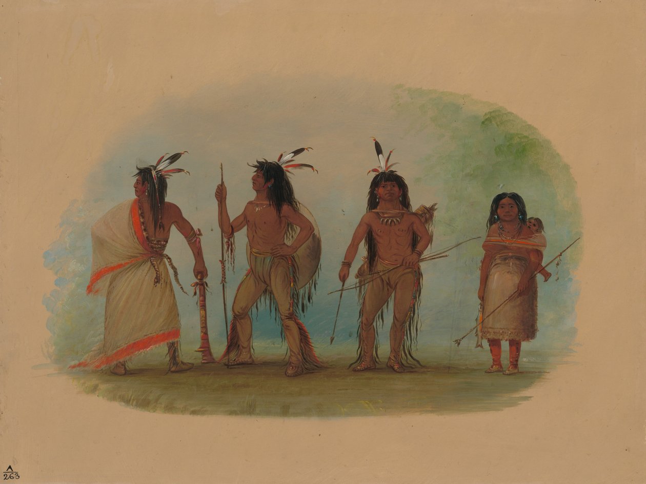 Neljä Apachee-intiaania, 18551869. tekijältä George Catlin