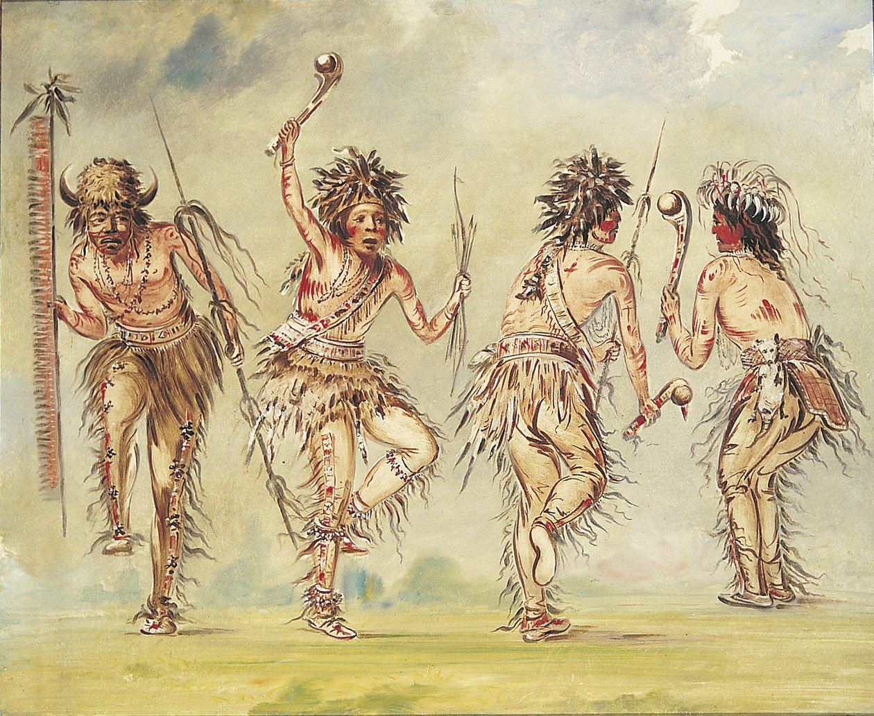 Neljä tanssijaa tekijältä George Catlin