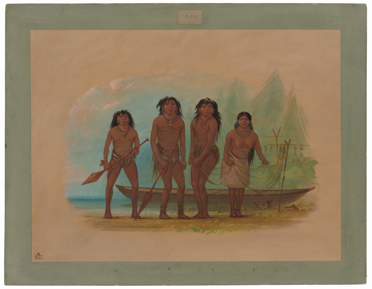 Neljä Fuegian intiaania tekijältä George Catlin