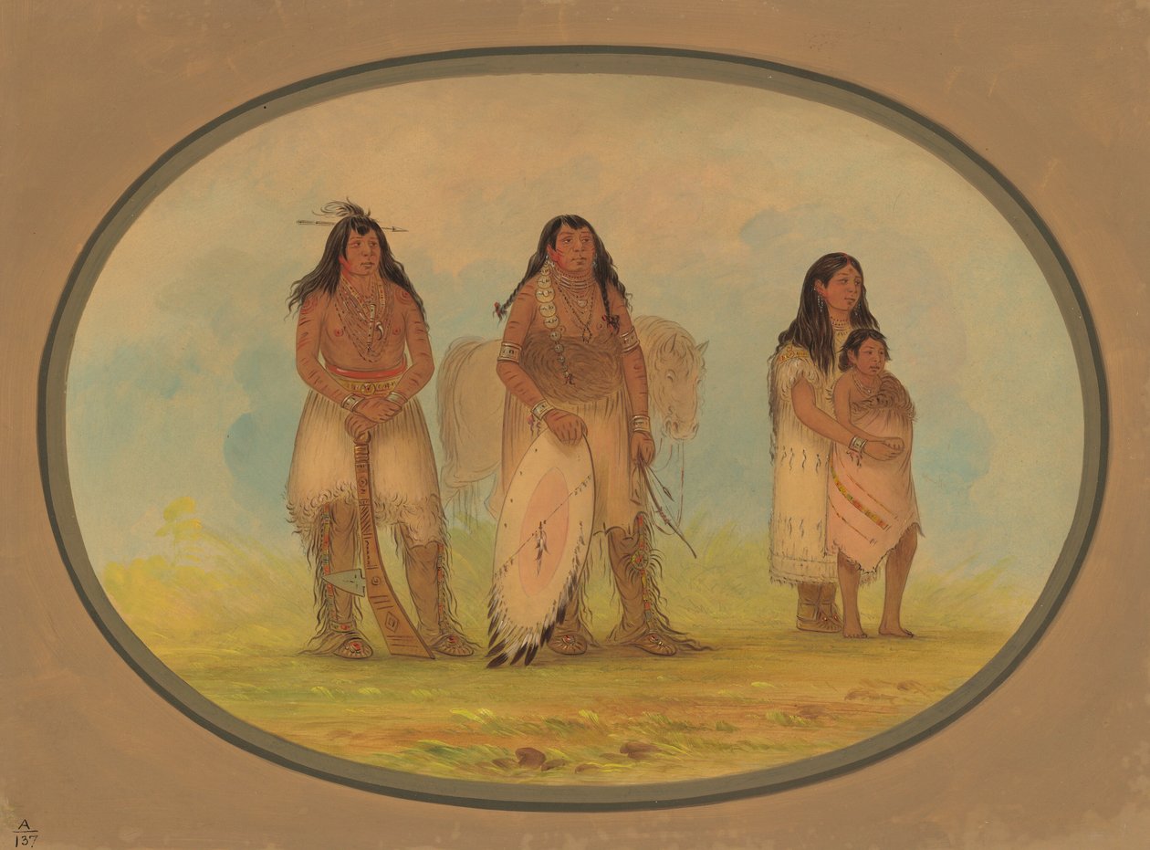 Neljä Kiowa-intiaania, 18611869. tekijältä George Catlin