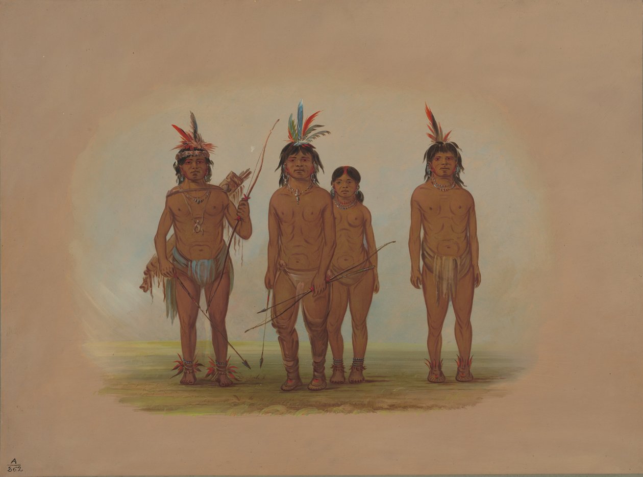 Neljä Macouchi-intiaania, 18541869. tekijältä George Catlin