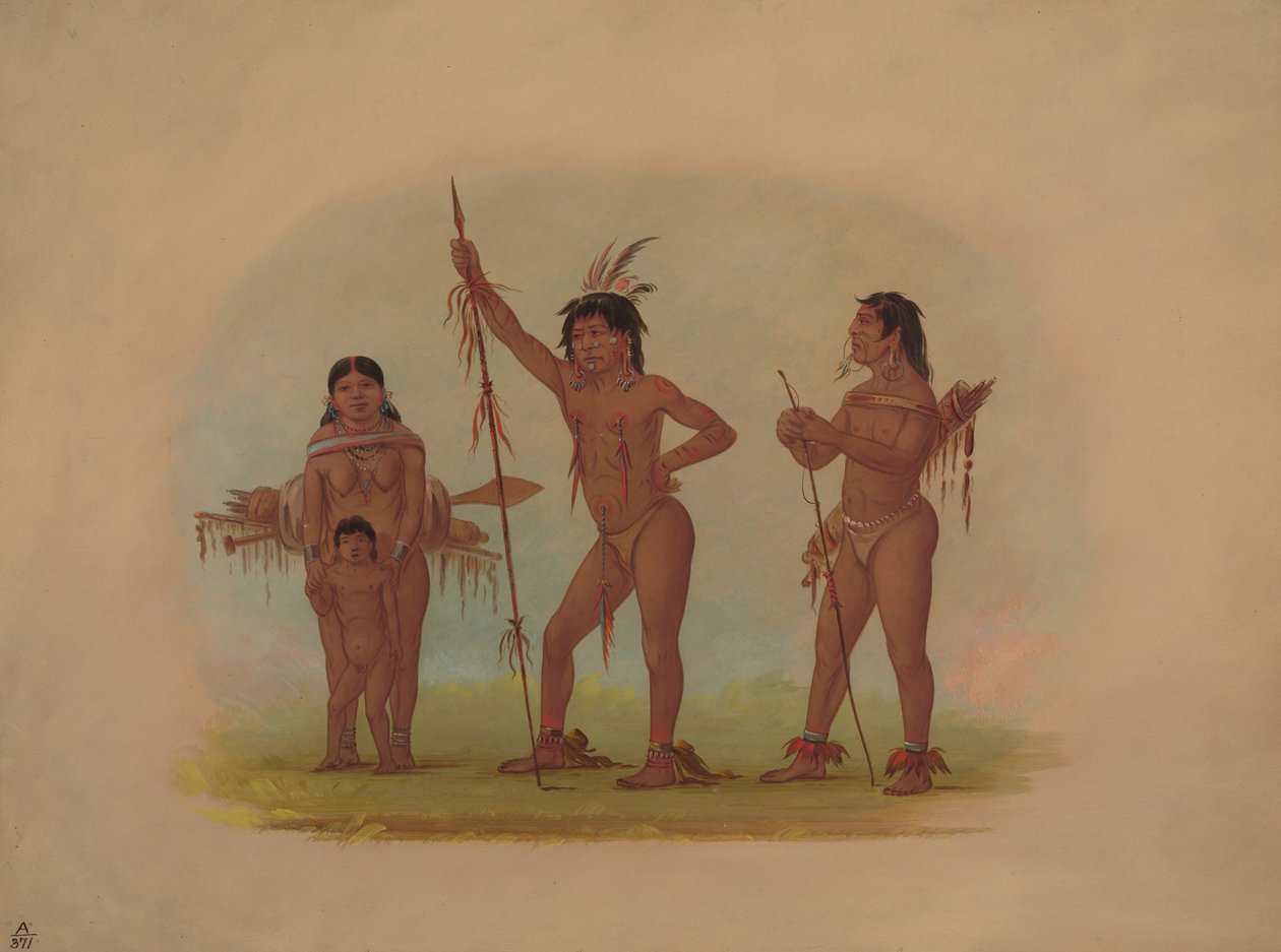 Neljä Mura-intiaania, 18541869. tekijältä George Catlin