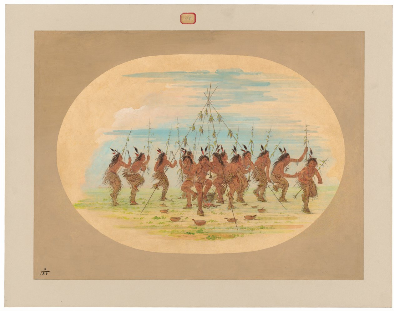 Green Corn Dance - Minatarrees tekijältä George Catlin