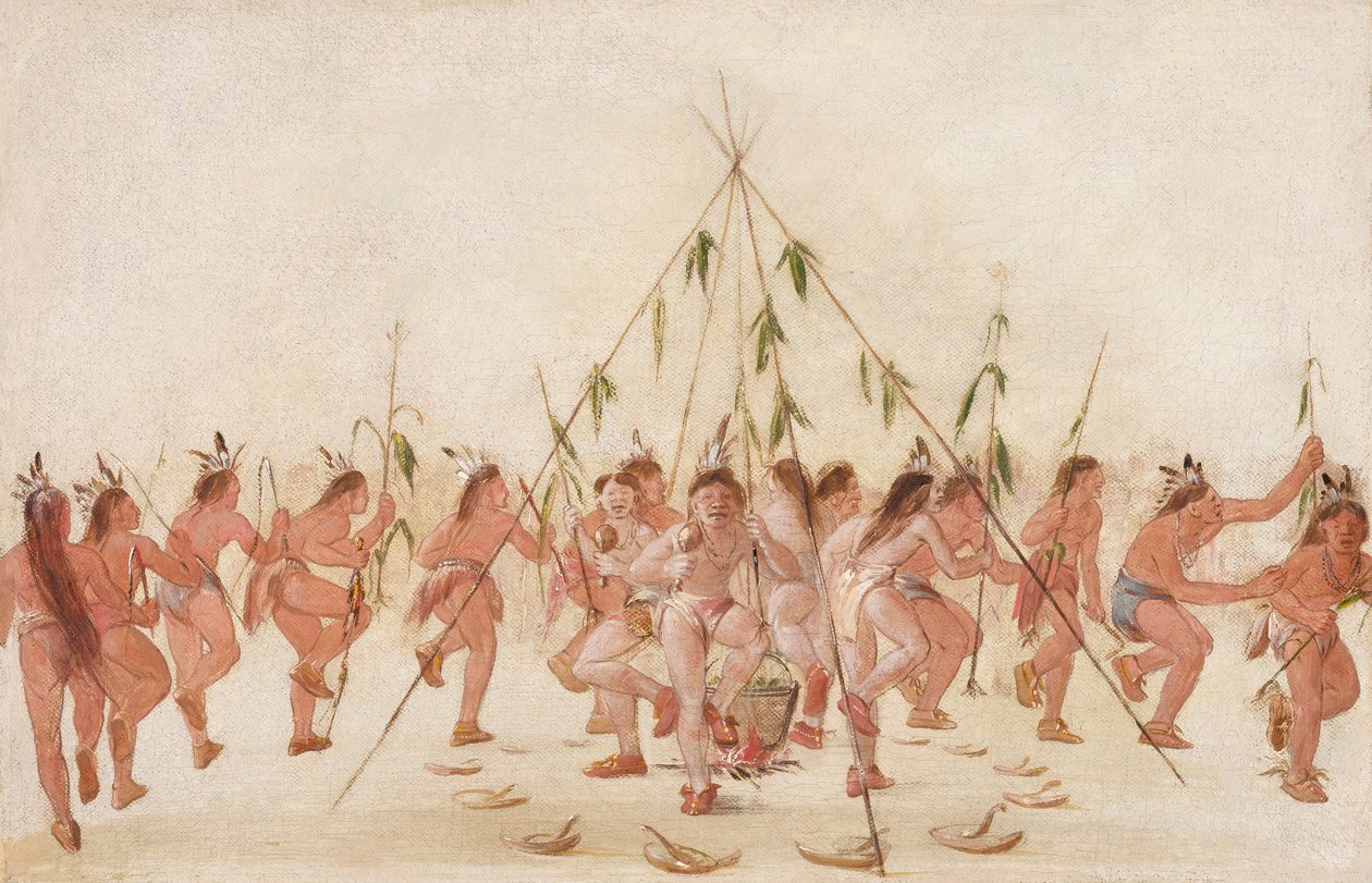 Vihreän maissin tanssi, Hidatsa tekijältä George Catlin
