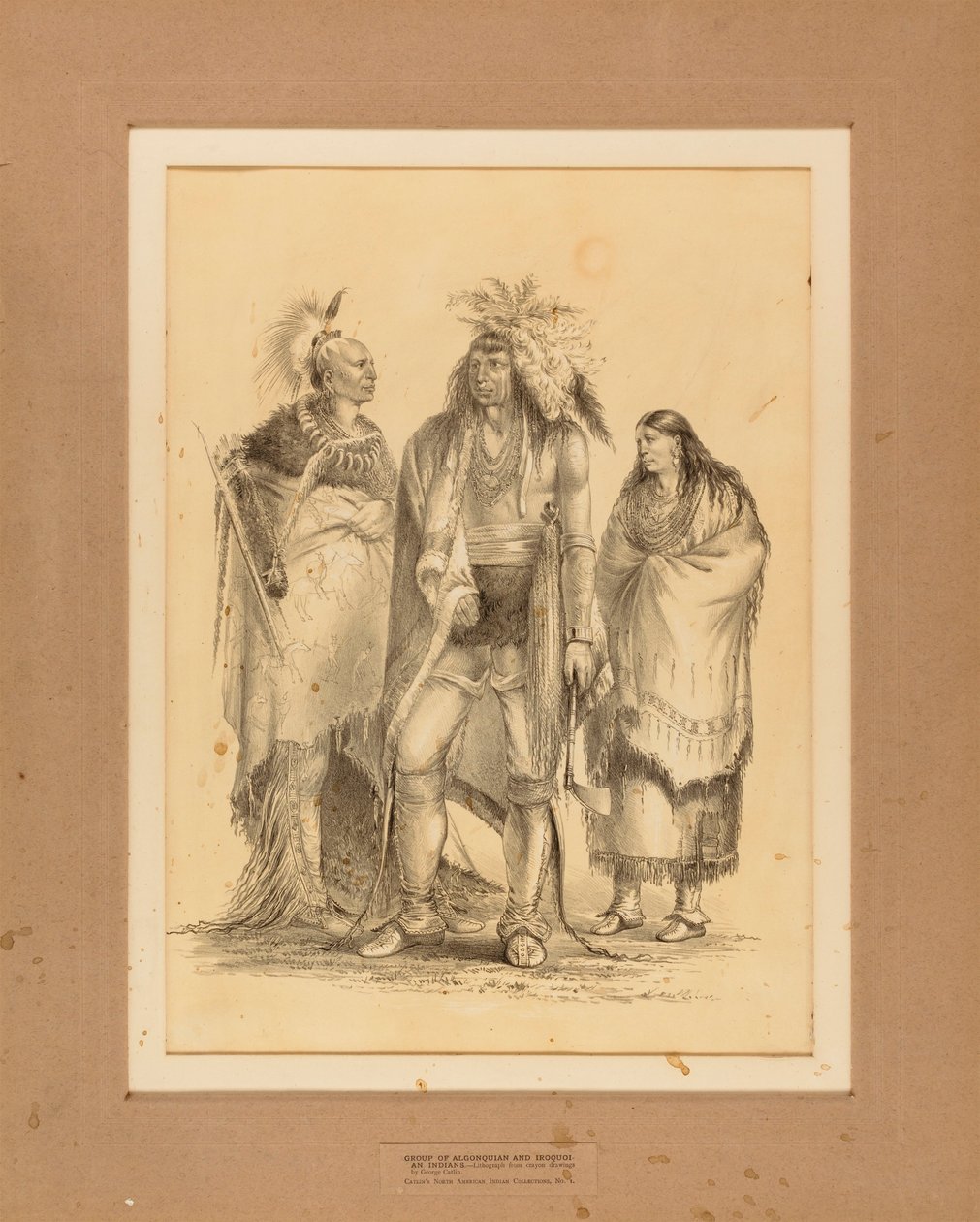 Algonki- ja irokeesi-intiaanien ryhmä--no. 1. tekijältä George Catlin