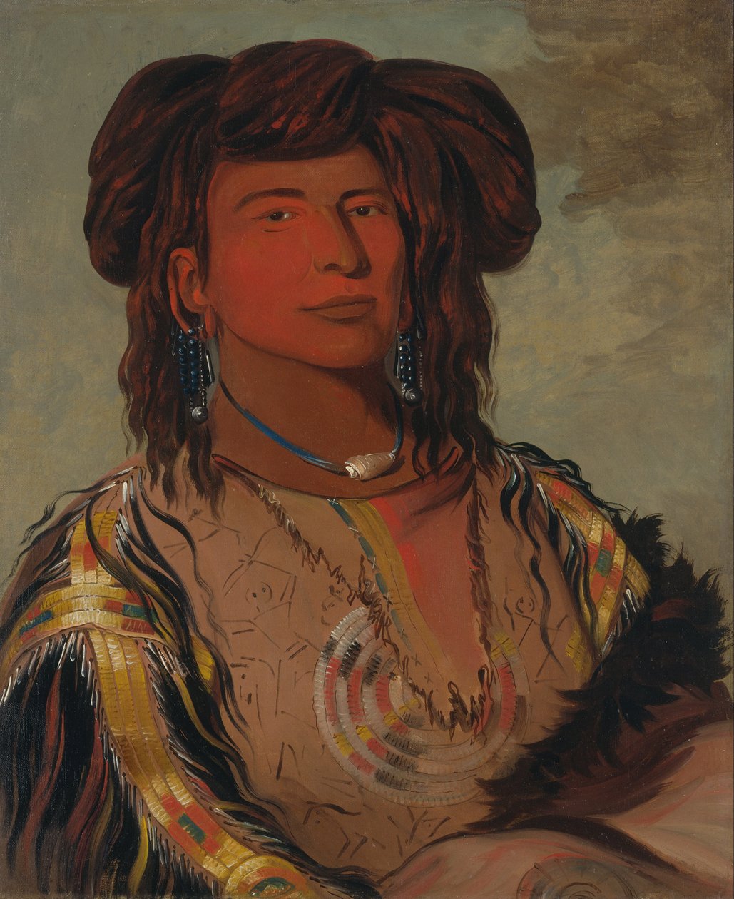 Ha-wón-je-tah, Yksi sarvi, Miniconjou-heimon päällikkö. tekijältä George Catlin