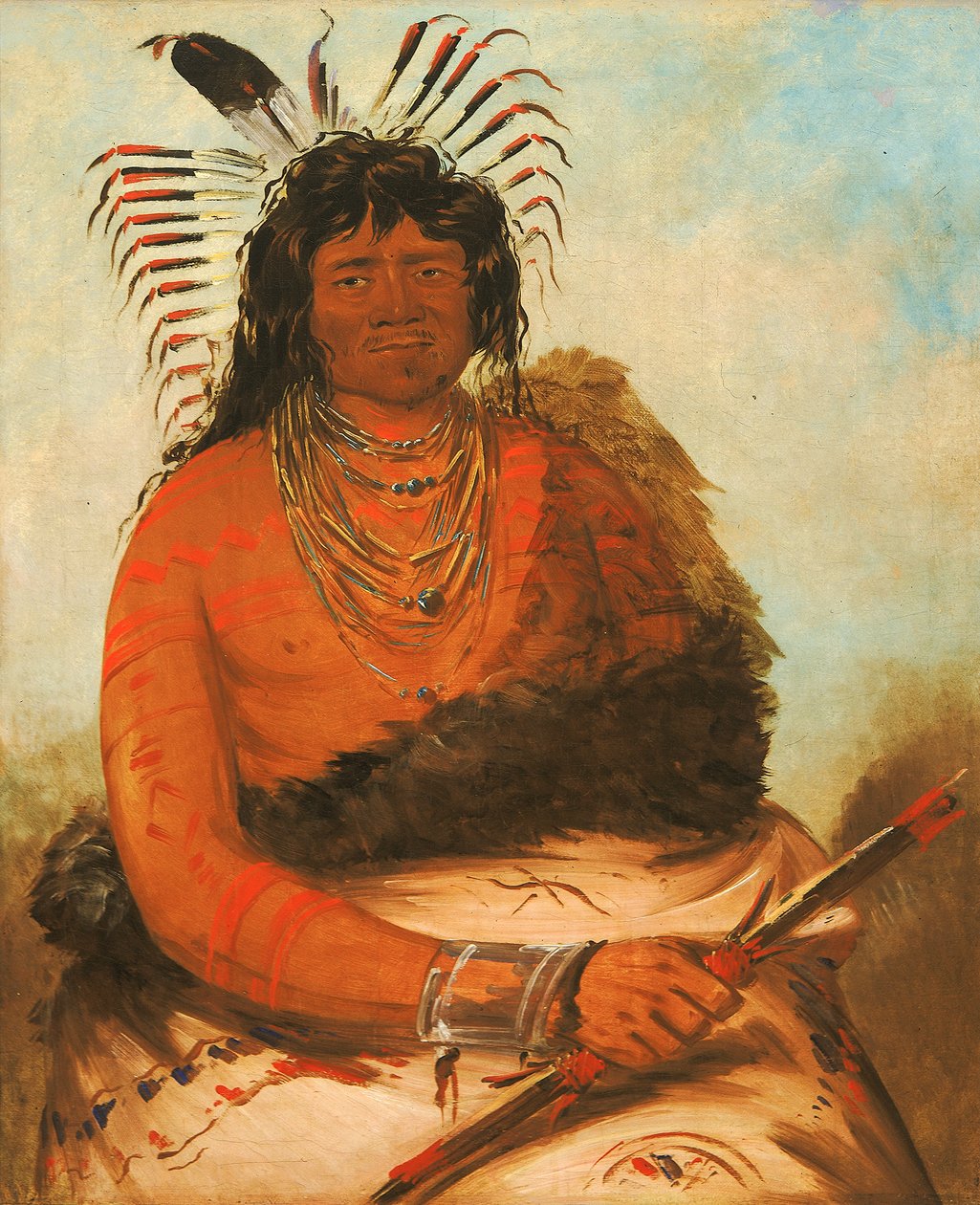 Háh-nee, Majava, soturi, 1834. tekijältä George Catlin