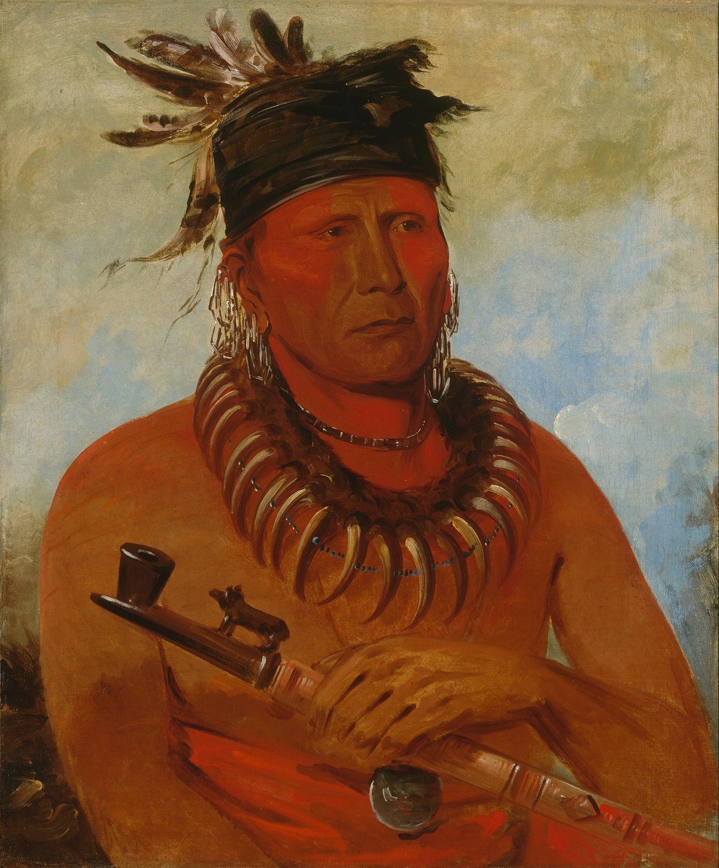 Háw-che-ke-súg-ga, Hän, joka tappaa osageja, heimon päällikkö. tekijältä George Catlin