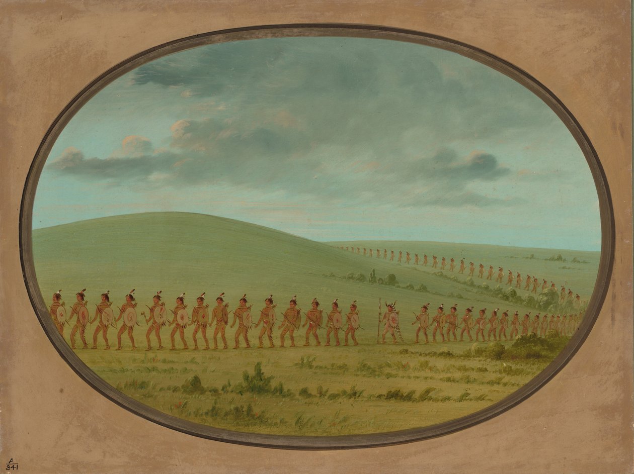 Indian File - Iowa, 18611869. tekijältä George Catlin