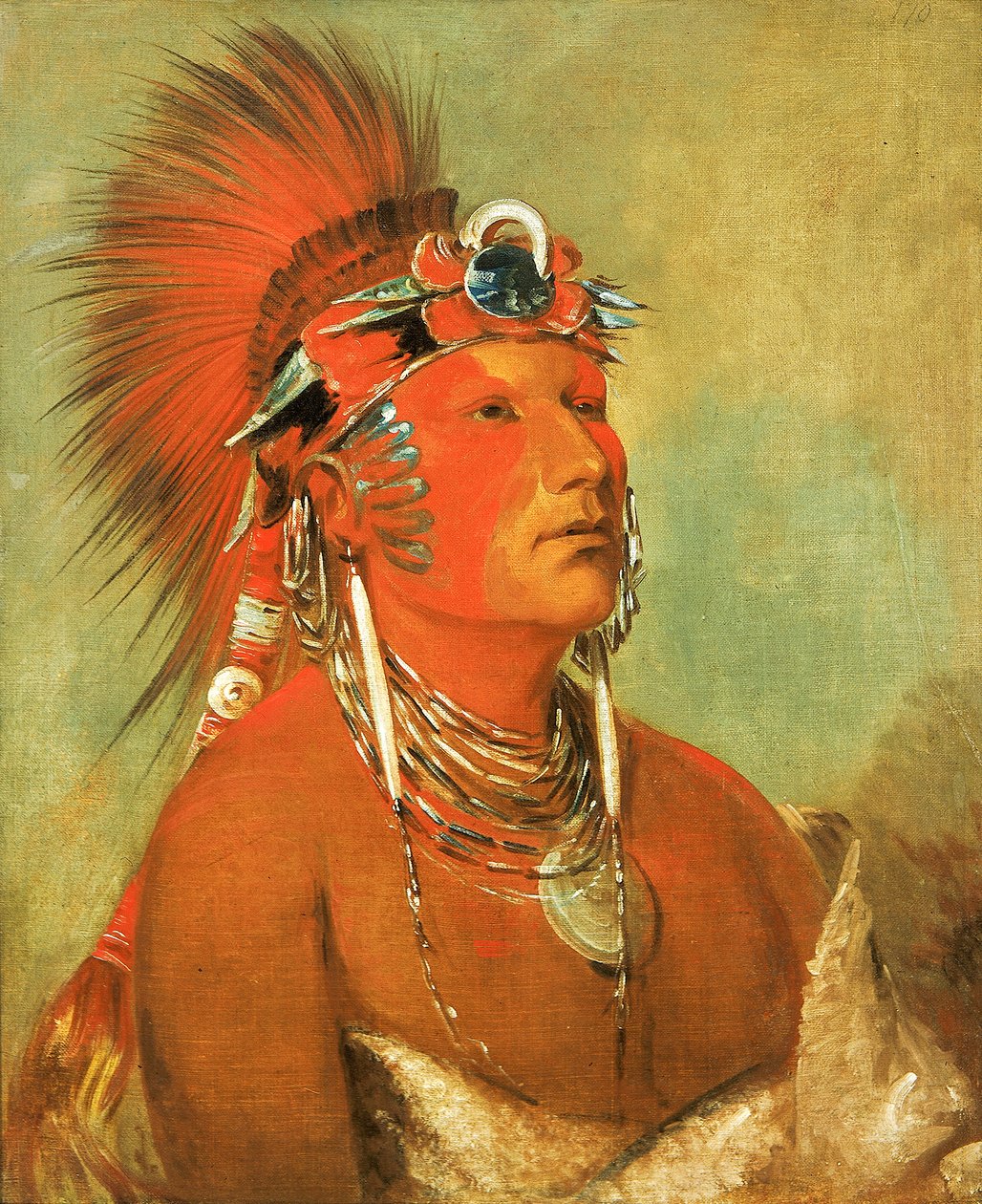 Jee-hé-o-hó-shah, Ei voida heittää alas, soturi, 1832. tekijältä George Catlin