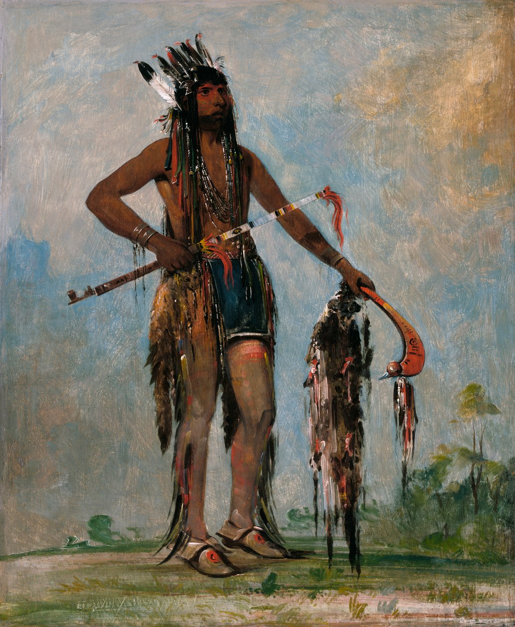Ka-bés-hunk, Hän joka matkustaa kaikkialle, soturi, 1835. tekijältä George Catlin