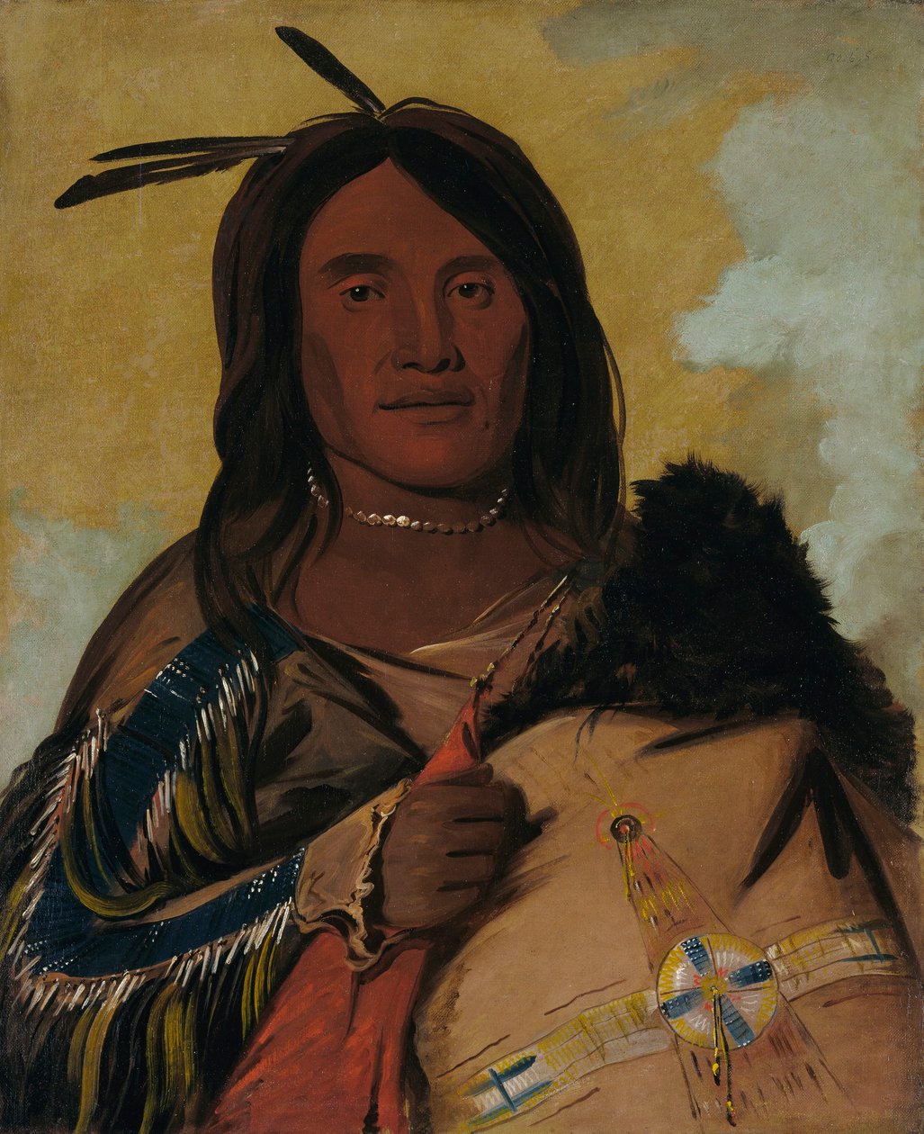 Ka-pés-ka-da, kuorimies, oglala-urhea tekijältä George Catlin