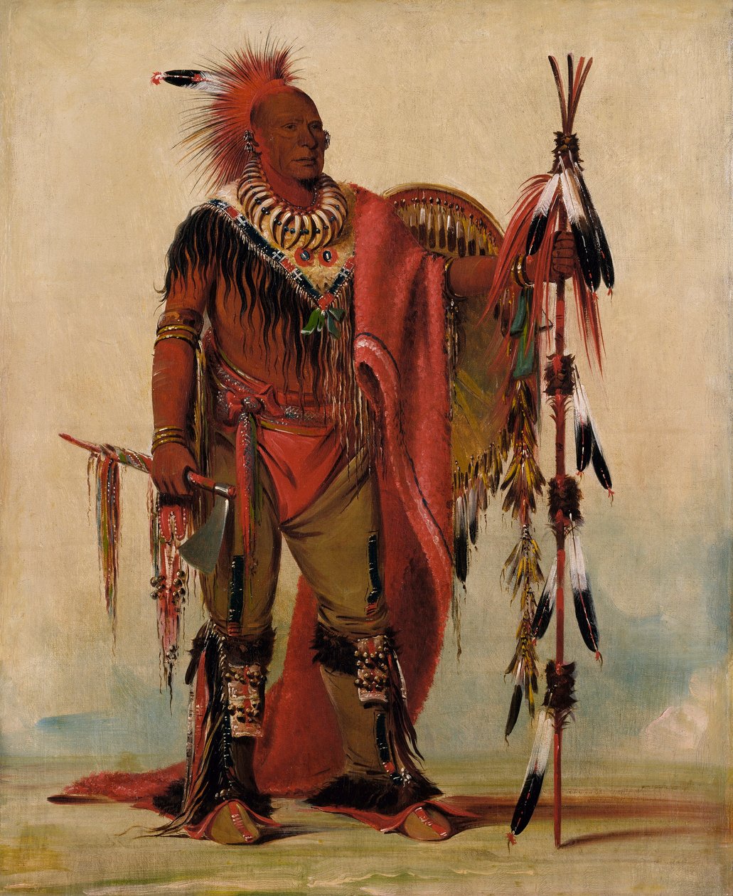 Kee-o-kúk, valpas kettu, heimon päällikkö. tekijältä George Catlin