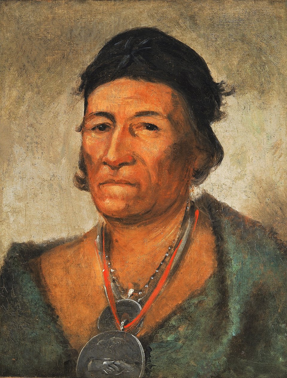Ko-mán-i-kin, Iso Aalto, vanha ja arvostettu päällikkö. tekijältä George Catlin