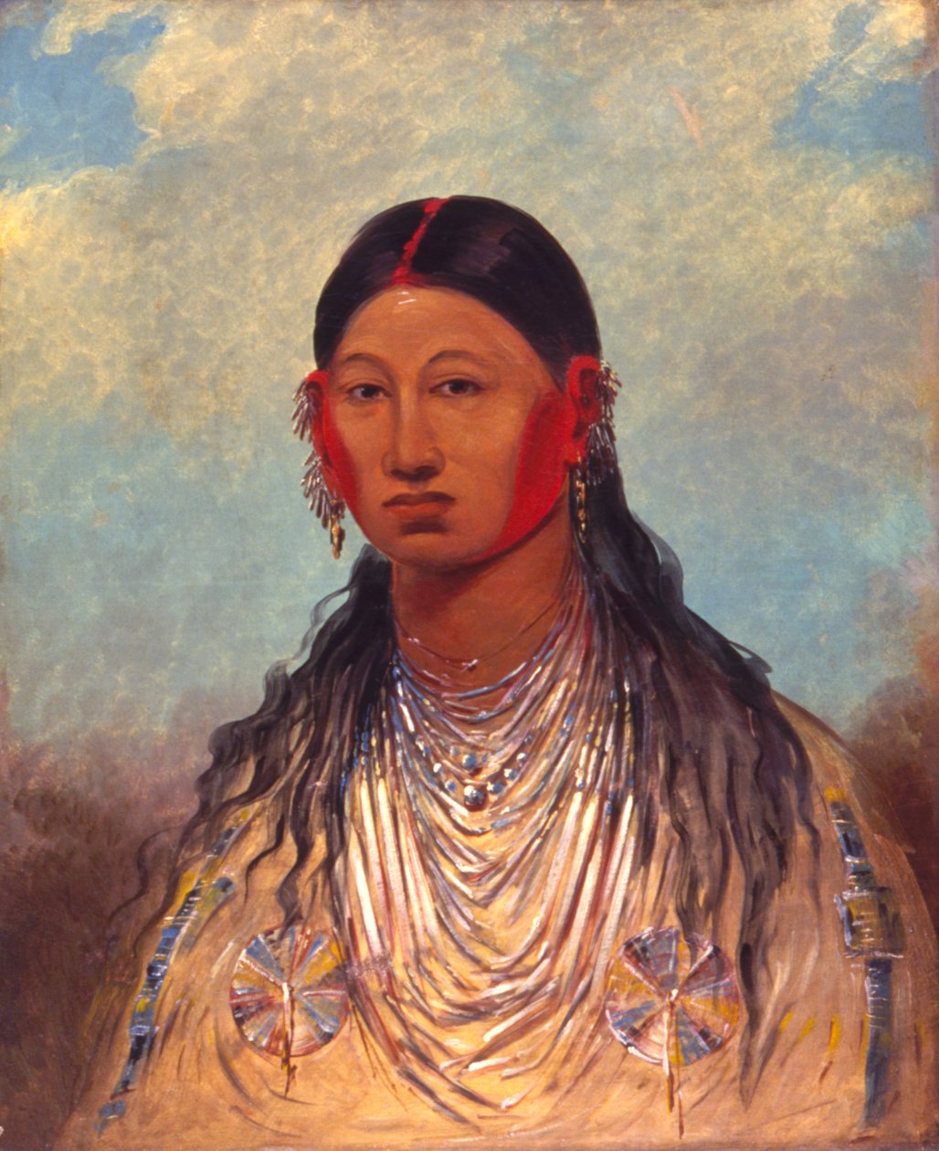 Koon-za-ya-me, naispuolinen sotakotka, 1844. tekijältä George Catlin
