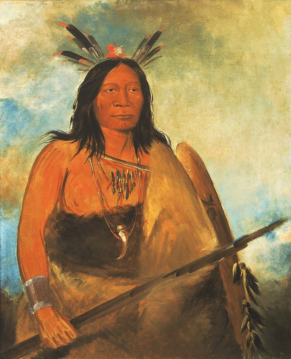 Kots-o-kó-ro-kó, Häränkaulan hiukset, päällikkö. tekijältä George Catlin