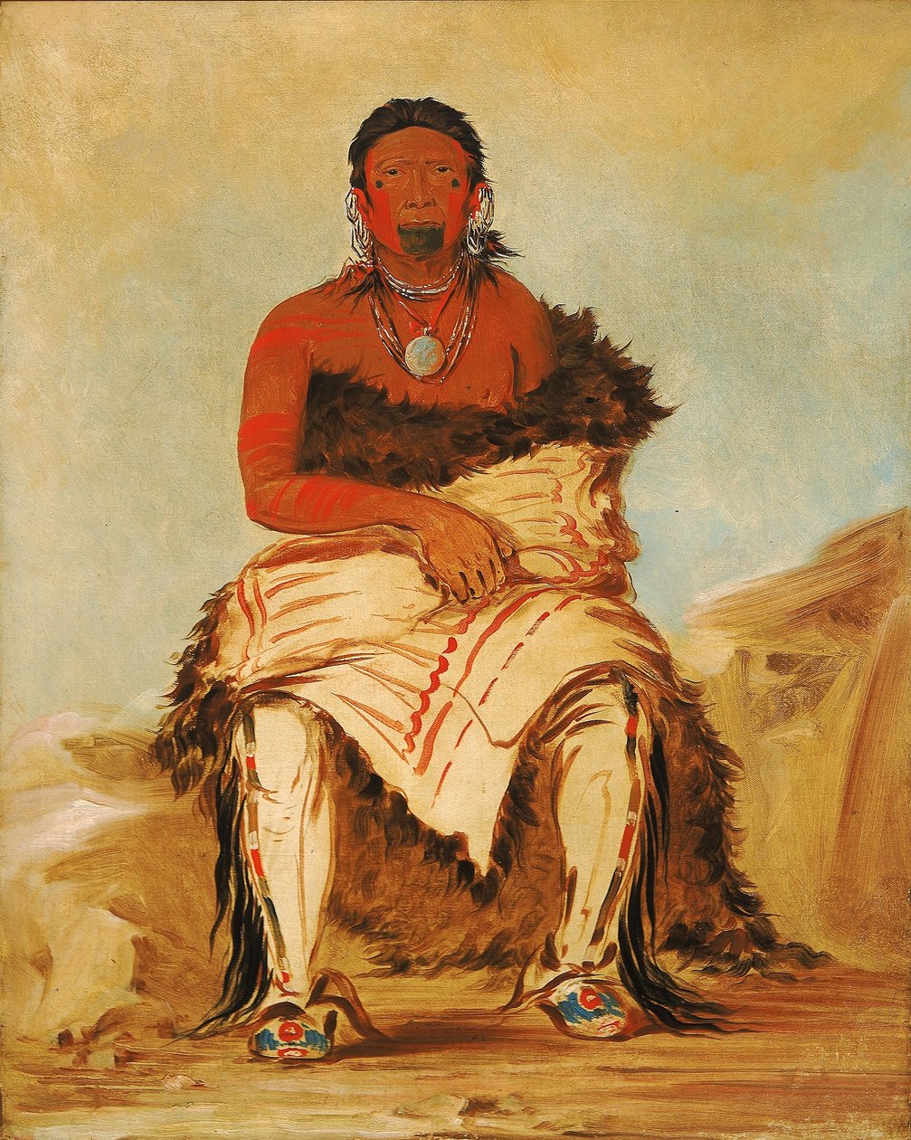 Lá-shah-le-stáw-hix, miespäällikkö, republikaaninen pawnee-heimo tekijältä George Catlin