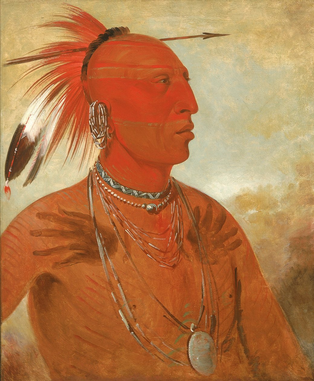 La-wáh-he-coots-la-sháw-no, urhea päällikkö, skidi (susi) pawnee. tekijältä George Catlin