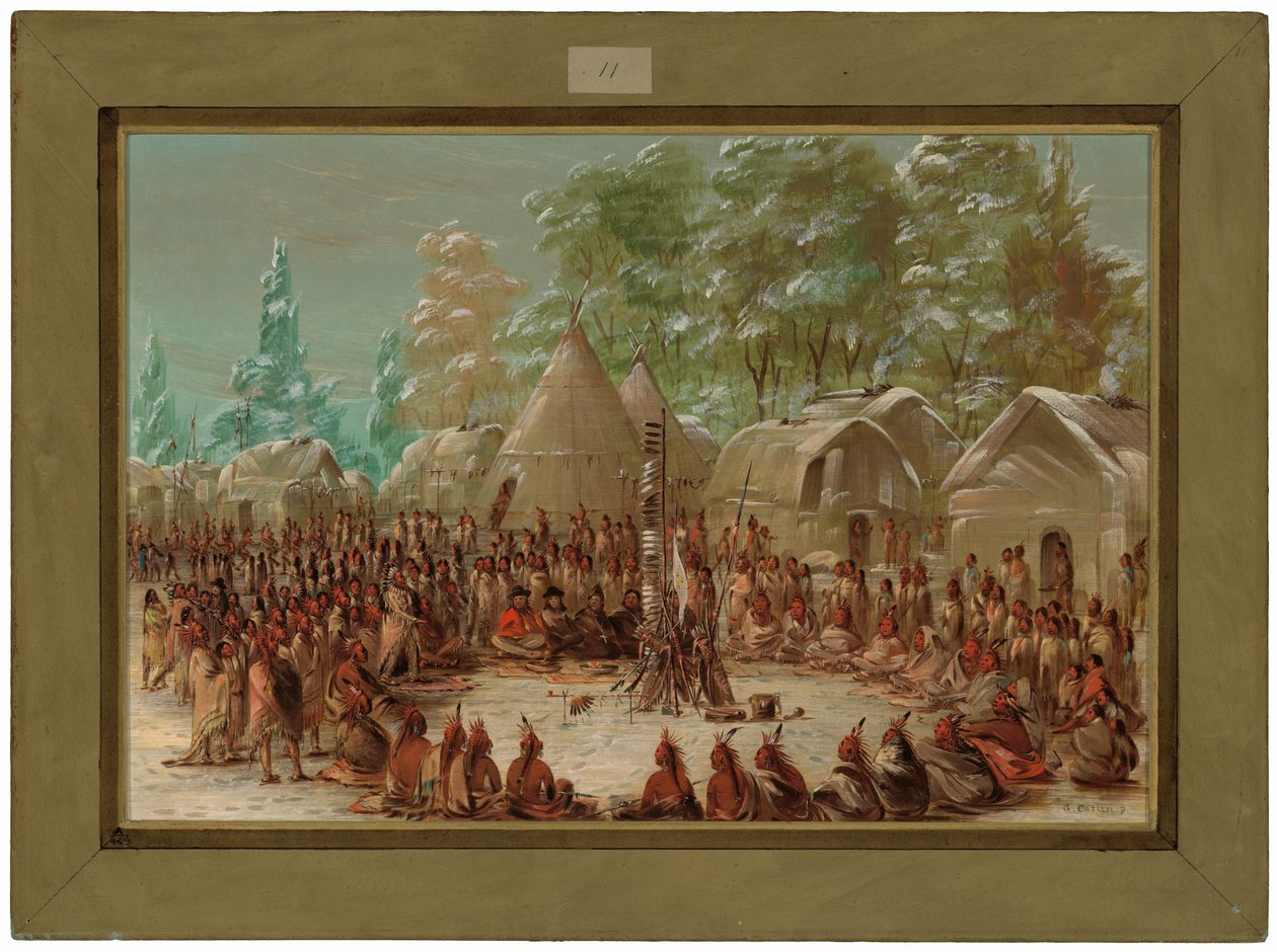 La Sallen juhlat Illinoisin kylässä. 2. tammikuuta 1680 tekijältä George Catlin