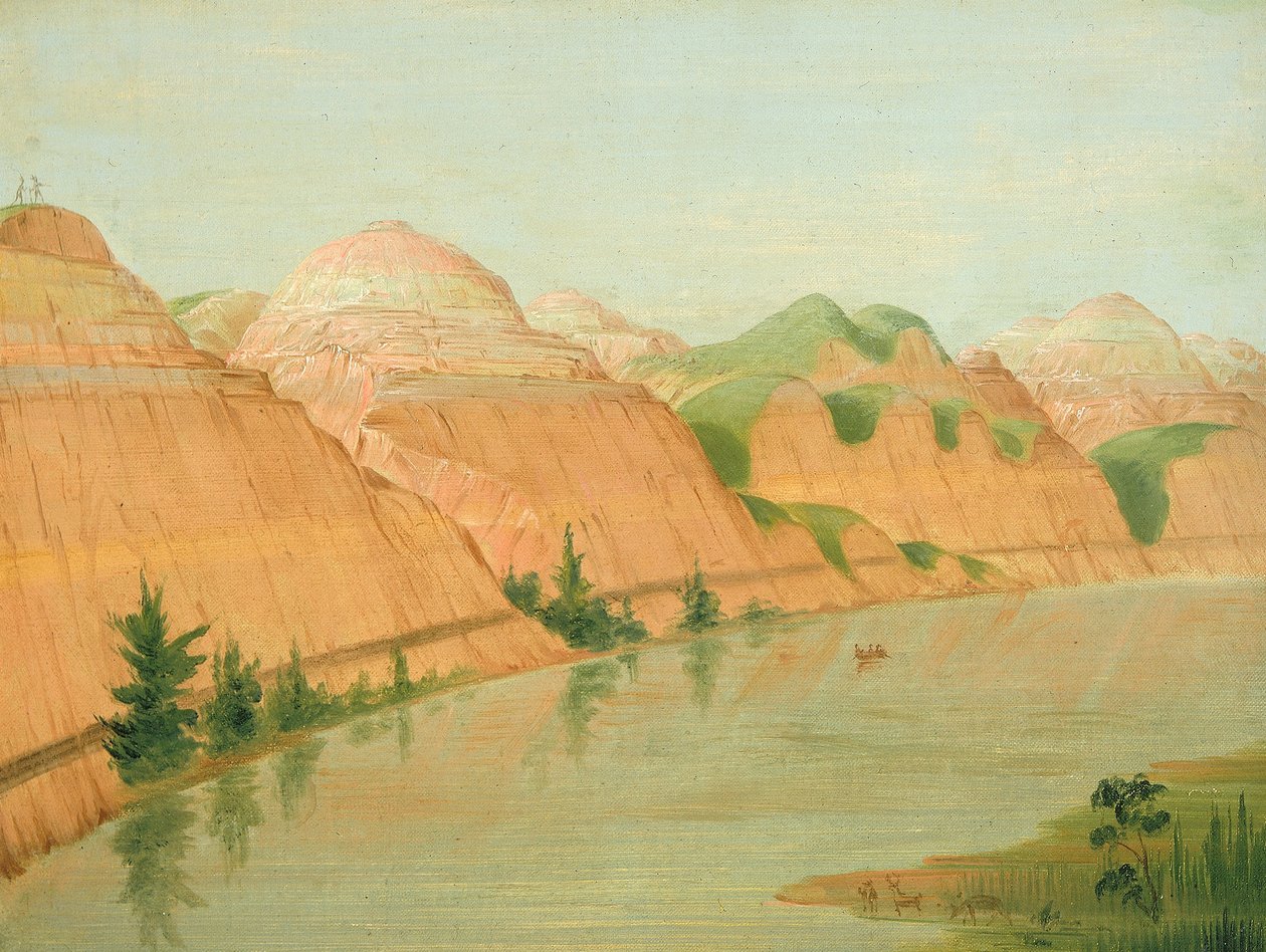 Upea Clay Bluffs, 1800 mailia St. Louisin yläpuolella tekijältä George Catlin