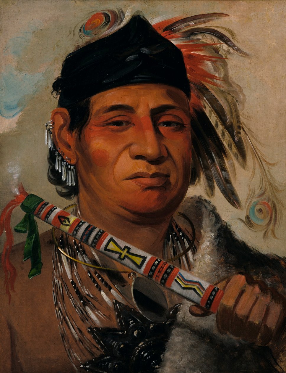 Mah-kée-mee-teuv, harmaakarhu, heimon päällikkö... tekijältä George Catlin