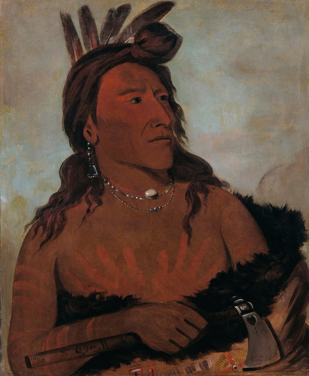 Mah-tó-che-ga, Pikku karhu, Hunkpapa Bravelle, tekijältä George Catlin