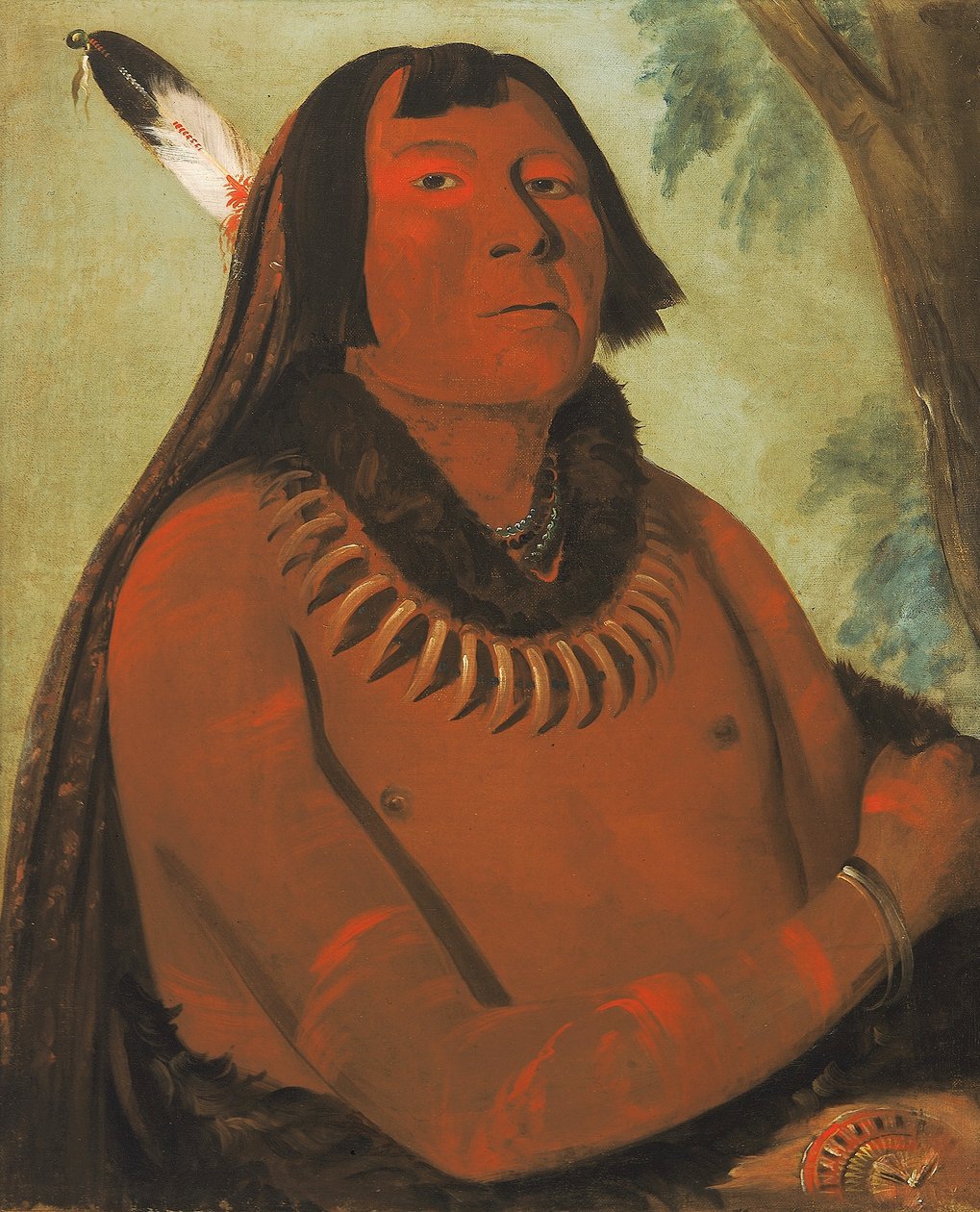 Mah-táhp-ta-a, Rushes through the Middle, a Brave tekijältä George Catlin