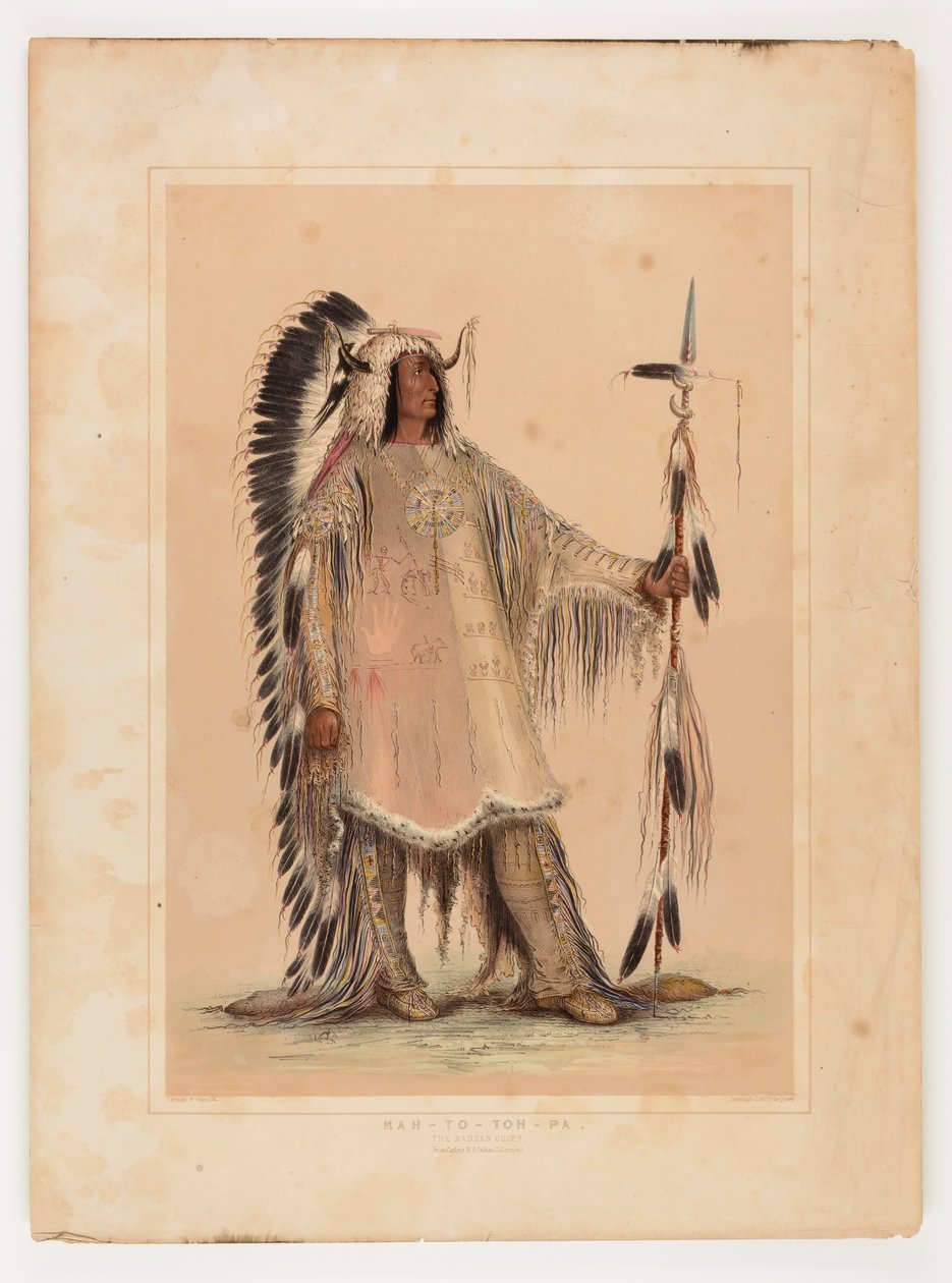 Mah-to-toh-pa, Mandan-päällikkö, - tekijältä George Catlin