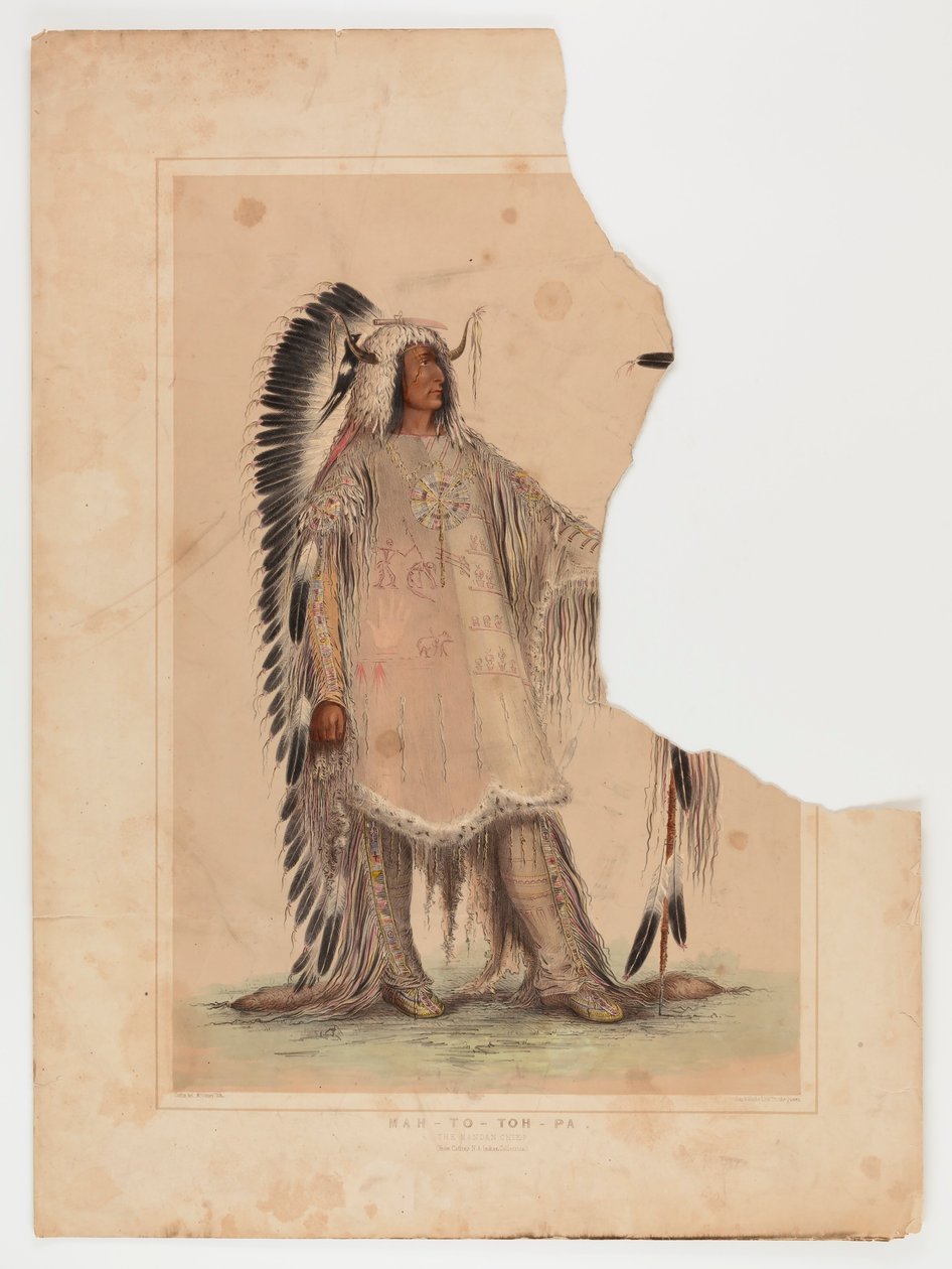 Mah-to-toh-pa, Mandan-päällikkö, - tekijältä George Catlin