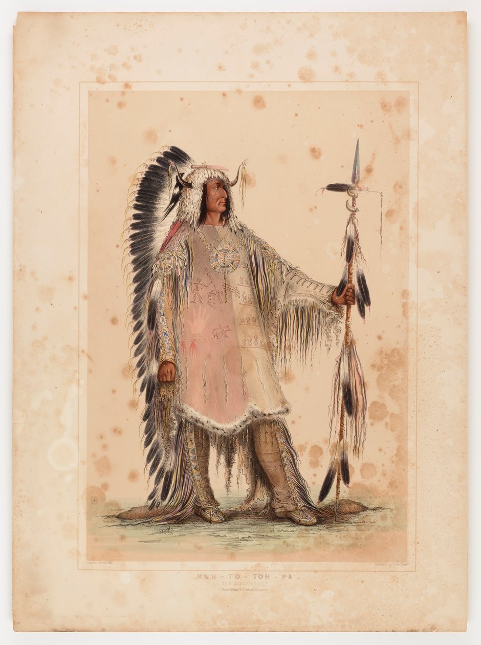Mah-to-toh-pa, Mandan-päällikkö, - tekijältä George Catlin