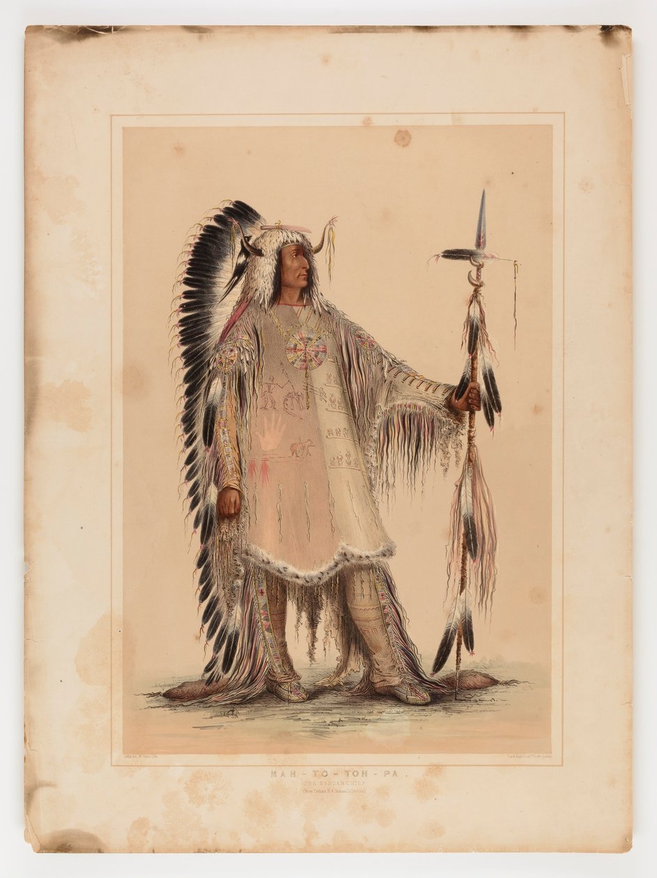 Mah-to-toh-pa, Mandan-päällikkö, - tekijältä George Catlin